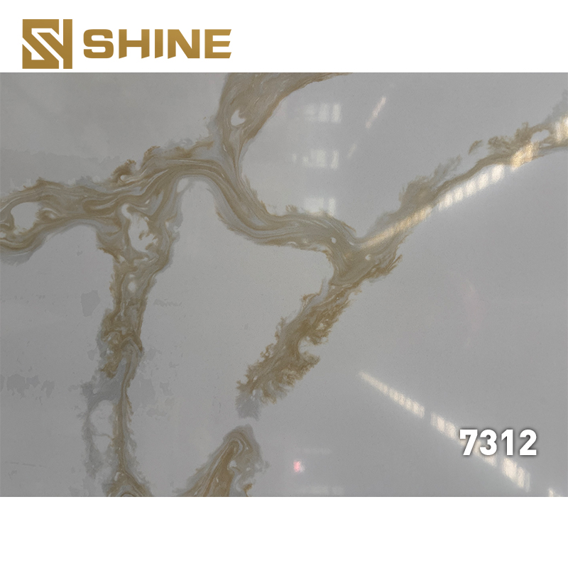 Made from 93% natural quartz crystals mixed with high-quality resin and pigments.