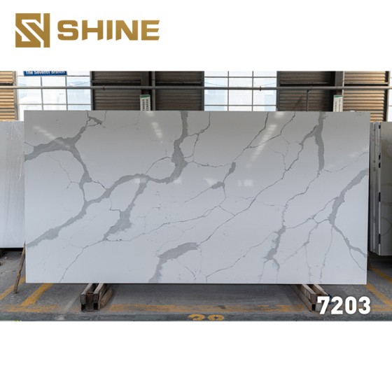 Made from 93% natural quartz crystals mixed with high-quality resin and pigments.