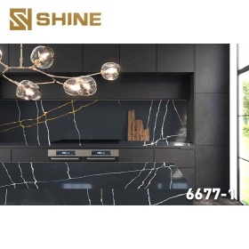New Stylish Black Quartz Stone Slab Countertops Fashionable Artificial Stone Genre