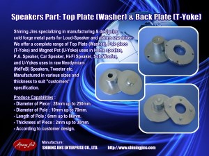 T-Yoke and Bottom plate Speakers part made in Taiwan