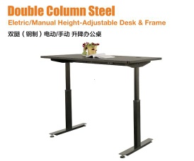 Electric/Manual Height-Adjustable Desk & Frame&nbsp;-&nbsp;Double Column Steel