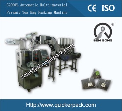 Multi Materials Pyramid Tea Bag Packing Machine