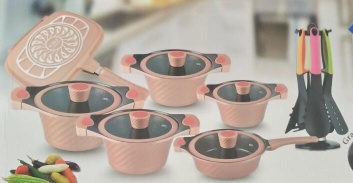 19pcs aluminium cookware set in stock
