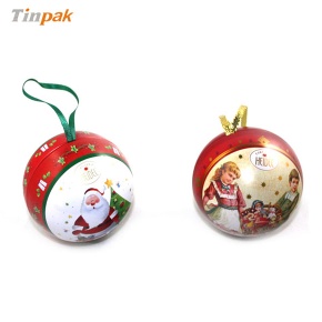 christmas decorative ball tin box