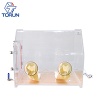 Lab Bench-top Acrylic Transparent Glovebox With Optional Box Sizes Customized Acrylic Glovebox for test use AGB5A