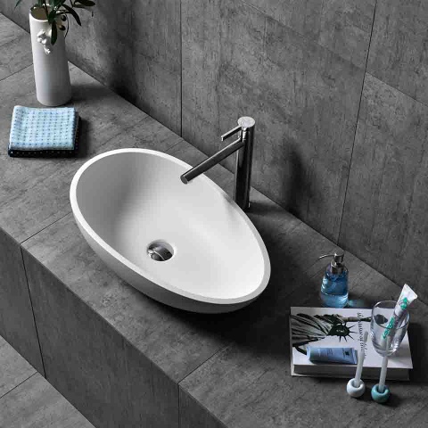 Solid surface bathroom wash sink artificial stone high-end basins manufacturer and supplier in china