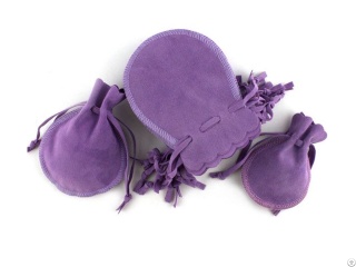 Purple Gourds Velvet Jewelry Pouch - 7cm