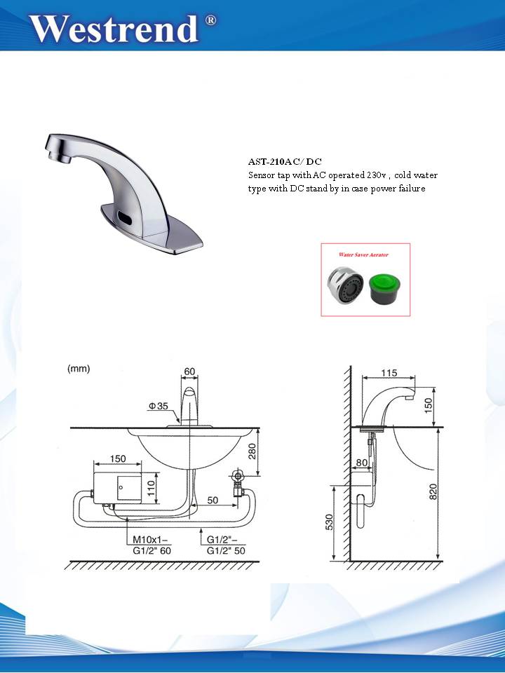 ac and dc operated sensor tap