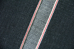 Black selvage denim fabric