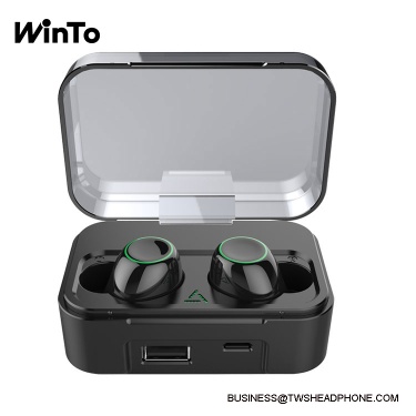 DE01 IPX7 waterproof wireless earbuds with breathing lights, 2600mAh charging case with USB output, 3D stereo quality sound, - True Wireless Stereo