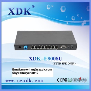 XDK outdoor ONU 8FE FTTB ONU GEPON ONU with CATV for fiber network solution - E8008U