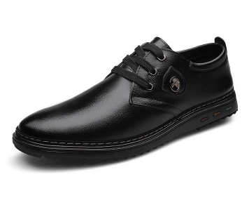 mens genuine leather flat casual shoes