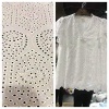 100% cotton fabric white for dresses embroidered