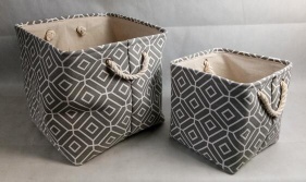 Nylon Storage Baskets with Handle, Polyester Basket with EVA Coating Waterproof