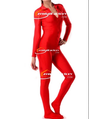 Red Spandex Catsuit - lc14　　
