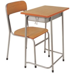 Cheap single metal school desk and chair - ZA-KZY-15