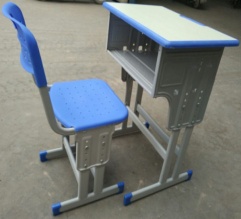 single adjustable plastic student desk with chair