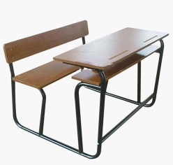 dual school furniture student desk with chair - ZA-KZY-23