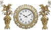 15 inch home decro classical flower plastic wall clock - RC-8155