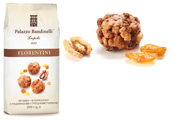 Florentini biscuits with huzlenuts and raisins.