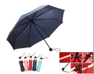 Promotional 3 folding mini umbrella with box