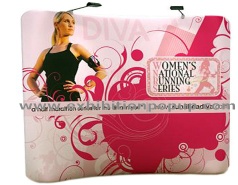 Waveline tension fabric display