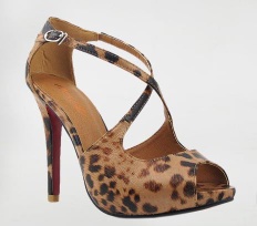 Europe and America sexy leopard grain red bottom cross sandals CZ-0431 leopard grain