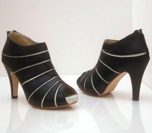Han edition stripe series zipper fish mouth with high after the womens shoes CZ-0464 black