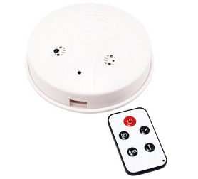 White Smoke Detector Model with Hidden Camera DVR and Motion Detection Surveillance DVR