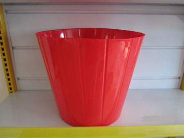 Red Plastic Flower Pot