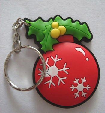 PVC soft figure and metal key ring chain
