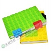 Blocks design silicone notebook cover with round dot