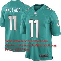 Mens Nike Miami Dolphins Mike Wallace Game Team Color Blue Jersey