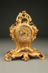 Bronze French clock, dore, Louis XV style