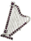 Harp Rhinestone Brooch