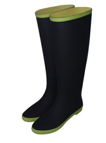 black and light green matt finish high quality rubber rain boots - Rubber Rain Boots