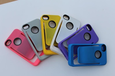 PC + TPU case for iphone 4G with rubber feeling
