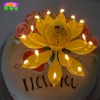 Double-deck rotating-lotus flower musical candle - BH-AXS22