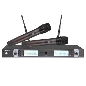 UHF dual-channel wireless microphone system