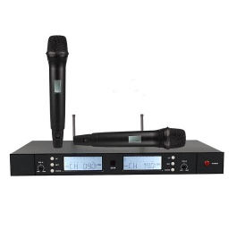UHF dual-channel wireless microphone system