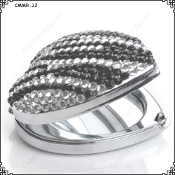 Black&White Zebra Crystal Rhinestone Pocket Mirror