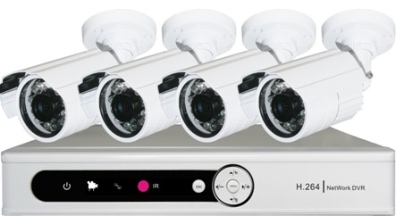 4ch dvr with 4 Sony ccd cameras and 4 cables