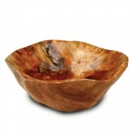 Delicately Hand-made Carved Wooden Root Flat Cut Bowls