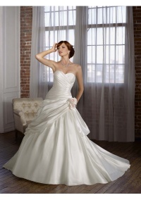 a line organza strapless wedding dress with flattering pleats a06