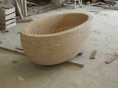 Beige Travertine Bathtub