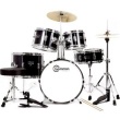 Gammon Percussion New Complete 5-Piece Black Junior Drum Set with Cymbals Stands Sticks Hardware