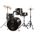 First ACT Drum Set - Black with Skulls