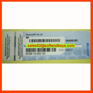 COA Label Sticker License Dell HP Lenovo Toshiba For Windows 7 Pro