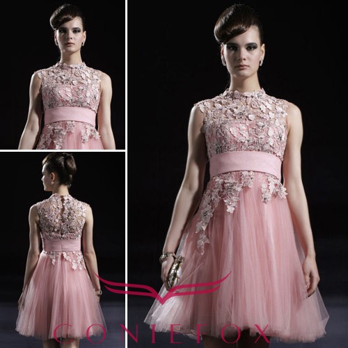 Coniefox 2011 pink beaded short princess dresses 80900