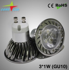 Indoor lighting of GU10 AC90-265V 3*1W led spotlight